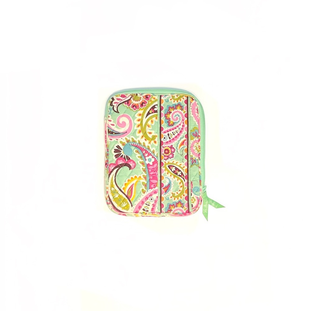 Vera Bradley Tablet Sleeve Paisley Floral Green Quilted Design - Picture 2 of 6